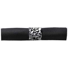 Black Linen-Like® CaterWrap® Napkin Rolled Cutlery