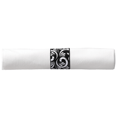 White Linen-Like® CaterWrap® Napkin Rolled Cutlery