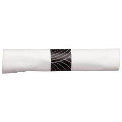 White Linen-Like® CaterWrap® Napkin Rolled Cutlery