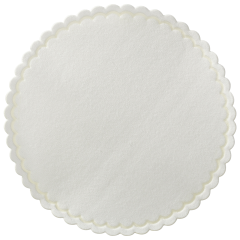 White Cellulose Coasters, Scalloped Edge