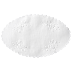 Rose Linen Oval Doilies