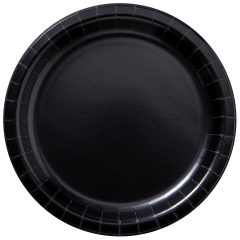Black Round Paper Plates